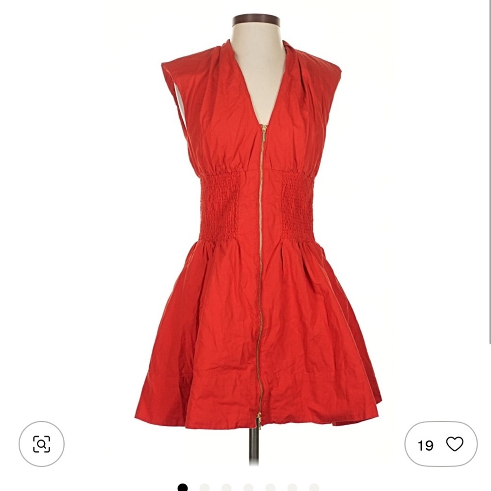 Anthropologie Vibrant Red Sleeveless Mini Dress